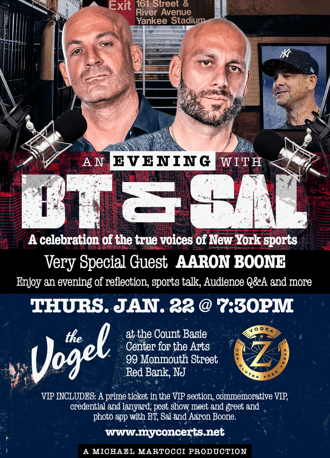 Promotional poster for an evening with Kris Gay, a sports talk show host.