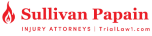 Sullivan Papain injury attorneys logo with flame.