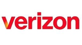 Red Verizon logo on black background.