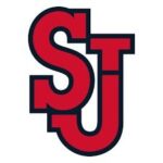 Red and black "SJ" logo design.